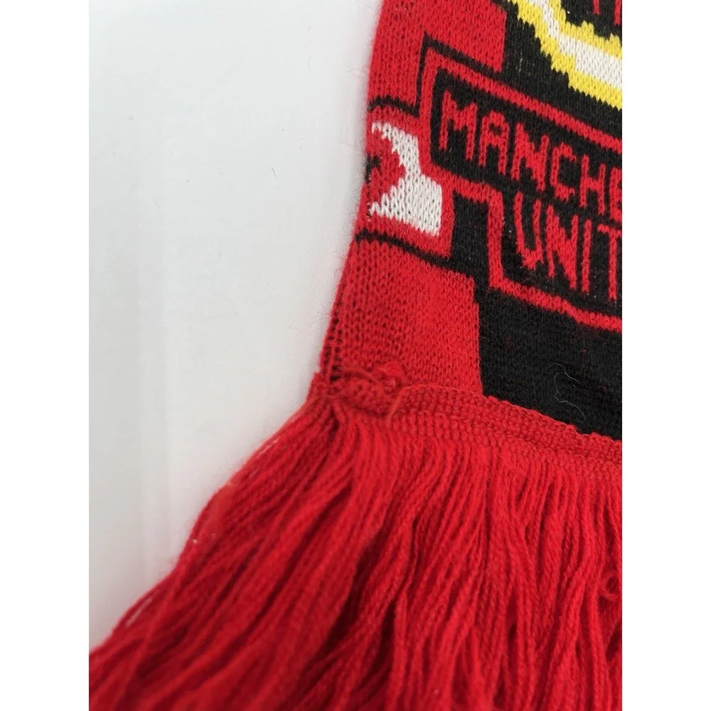 Manchester United Soccer Scarf Pride Of The North Red Knit Fringe Fan